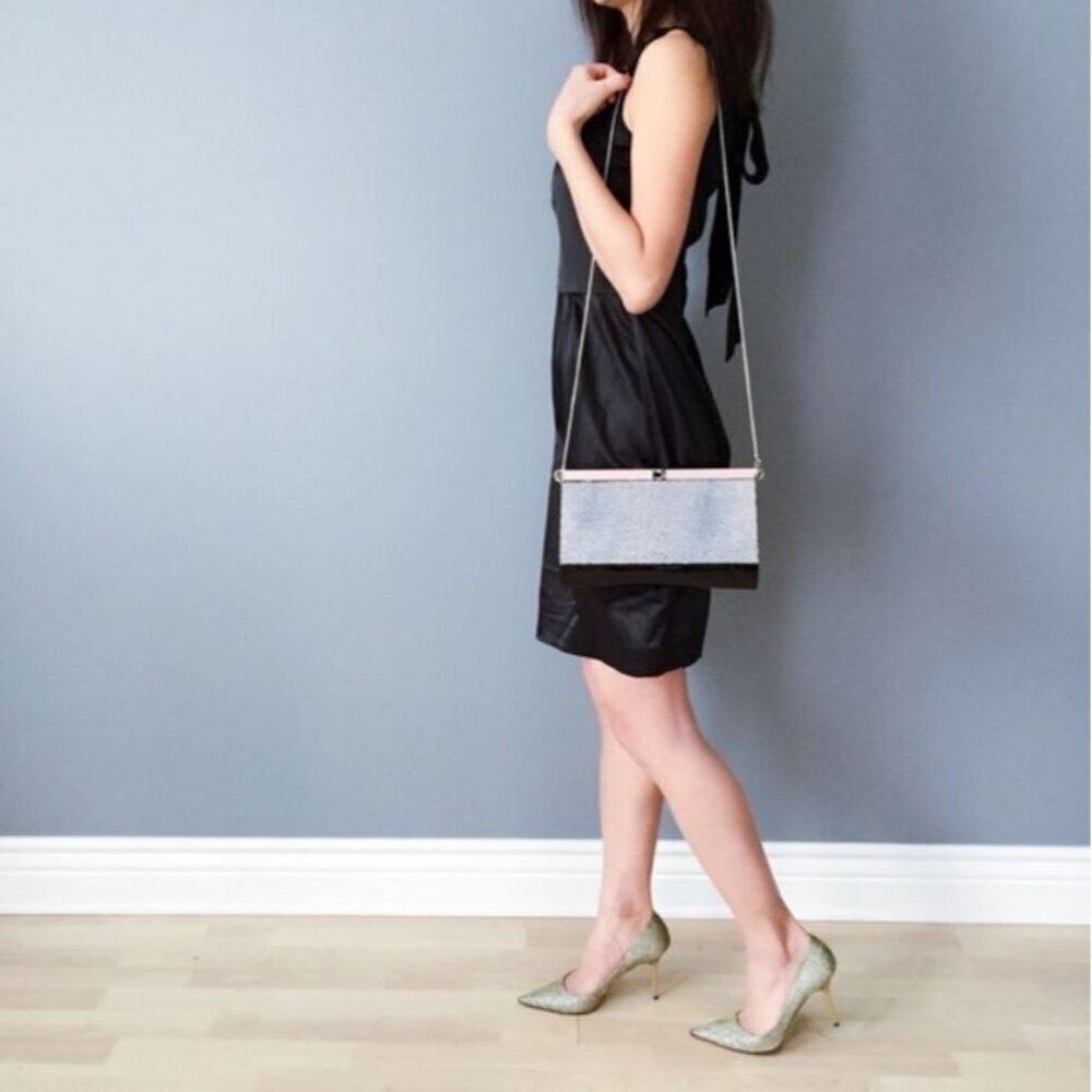NEW Diane von Furstenberg Olivia Graphic Lizard Clutch Shoulder Bag Handbag